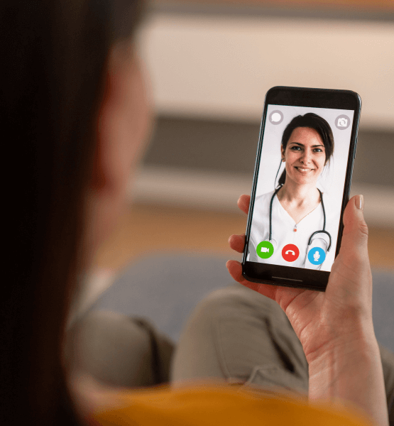 Doctor on video call